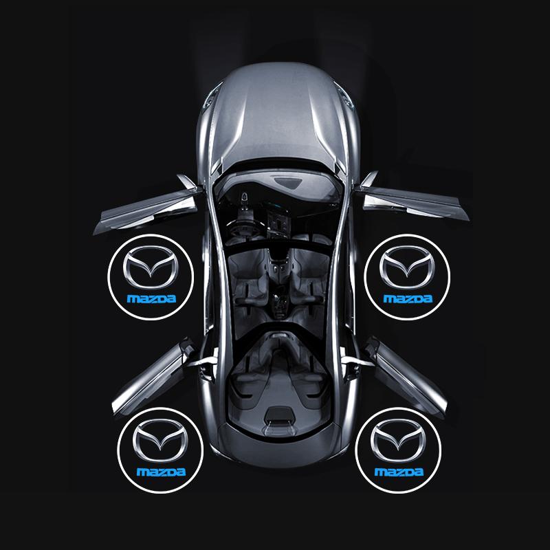 2pcs Car Door Welcome Shadow Light LED Projector Ghost Atmosphere Logo Decorative Lamps For Mazda 6 8 Atenza Axela RX-8 RX-9