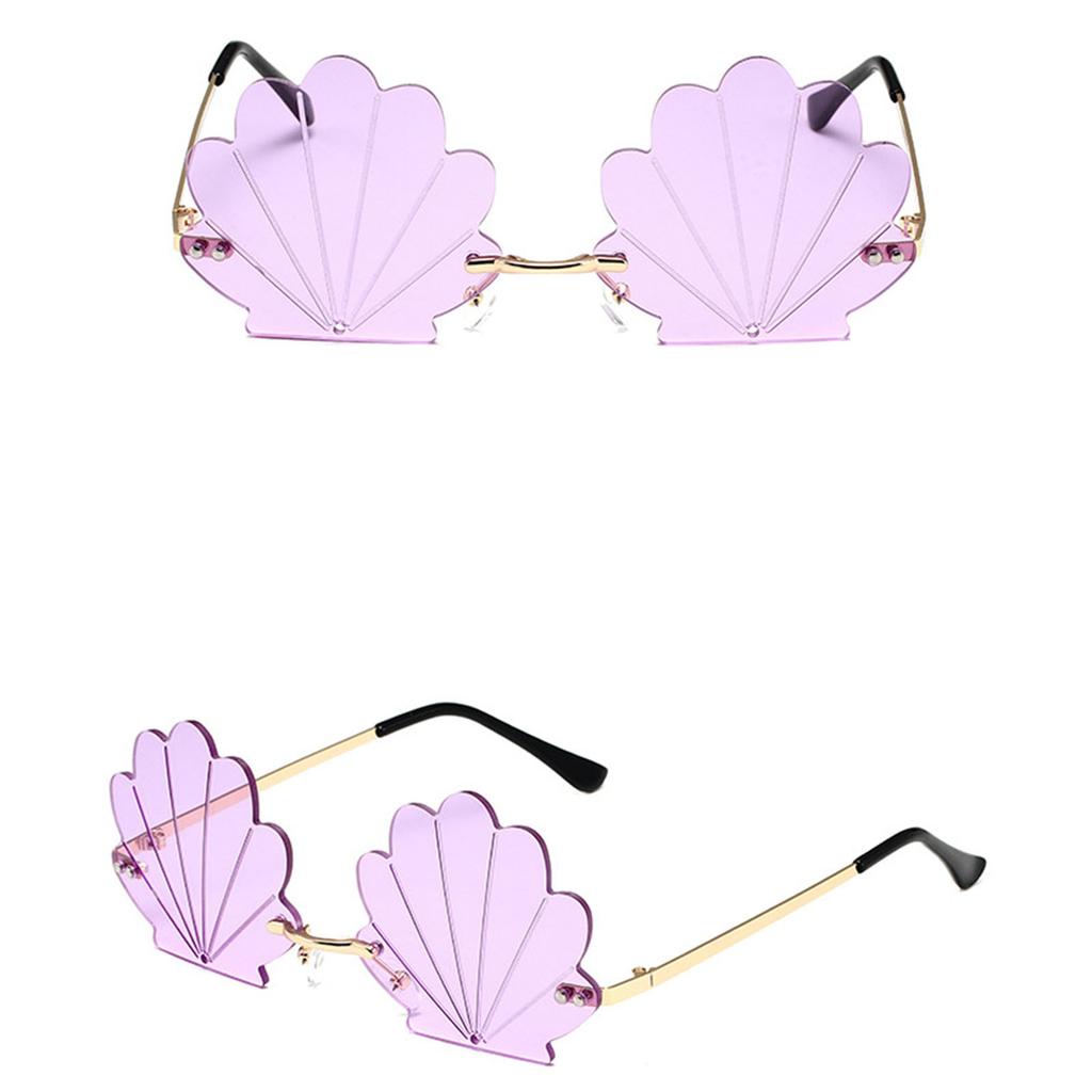 Popular Rimless Shell Sunglasses for Parties and Music Festivals with Bright Color Great for Fashionable Women Wear