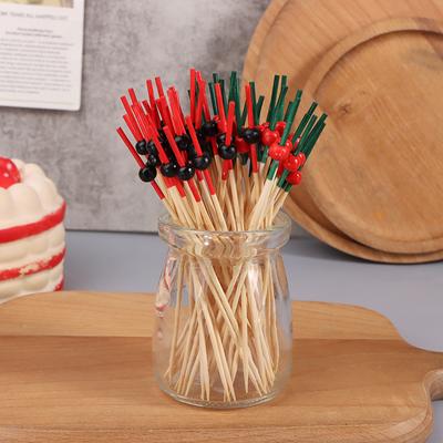 100 Stück 12cm Bambus Zahnstocher Pick Buffet Cupcake Obstgabel Party Dessert Salat Spieß Cocktailspieß Für Hochzeitsfeier Dekoration