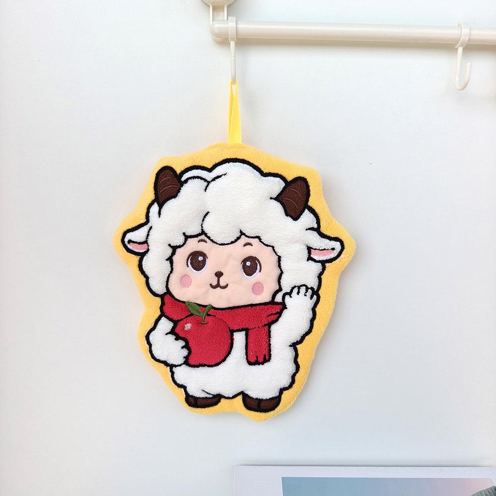Festive Little Sheep Children's Hanging Hand Towel – Soft, Absorbent, and Perfect for Bathrooms.