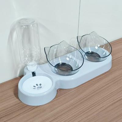 Cat Three Bowls of Moisture-proof Mouth Multi-purpose Automatic Feeding Drinking Basin Overturned Dog Basin Cat Bowl Pet Supplies