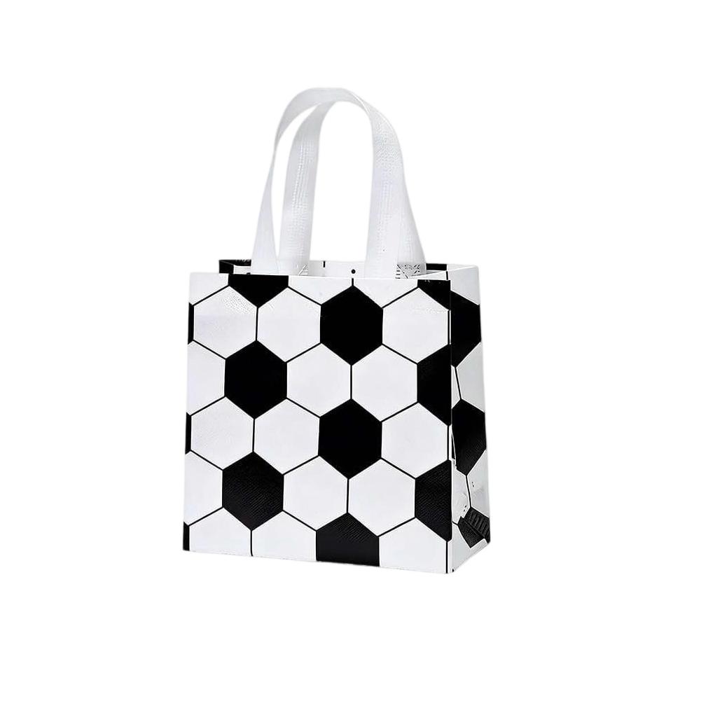 Soccer Themed Goodie Bags 24 pcs 7.87 x 7.87in Non Woven Fabric Reusable Party Favors for Sports Birthday School Events