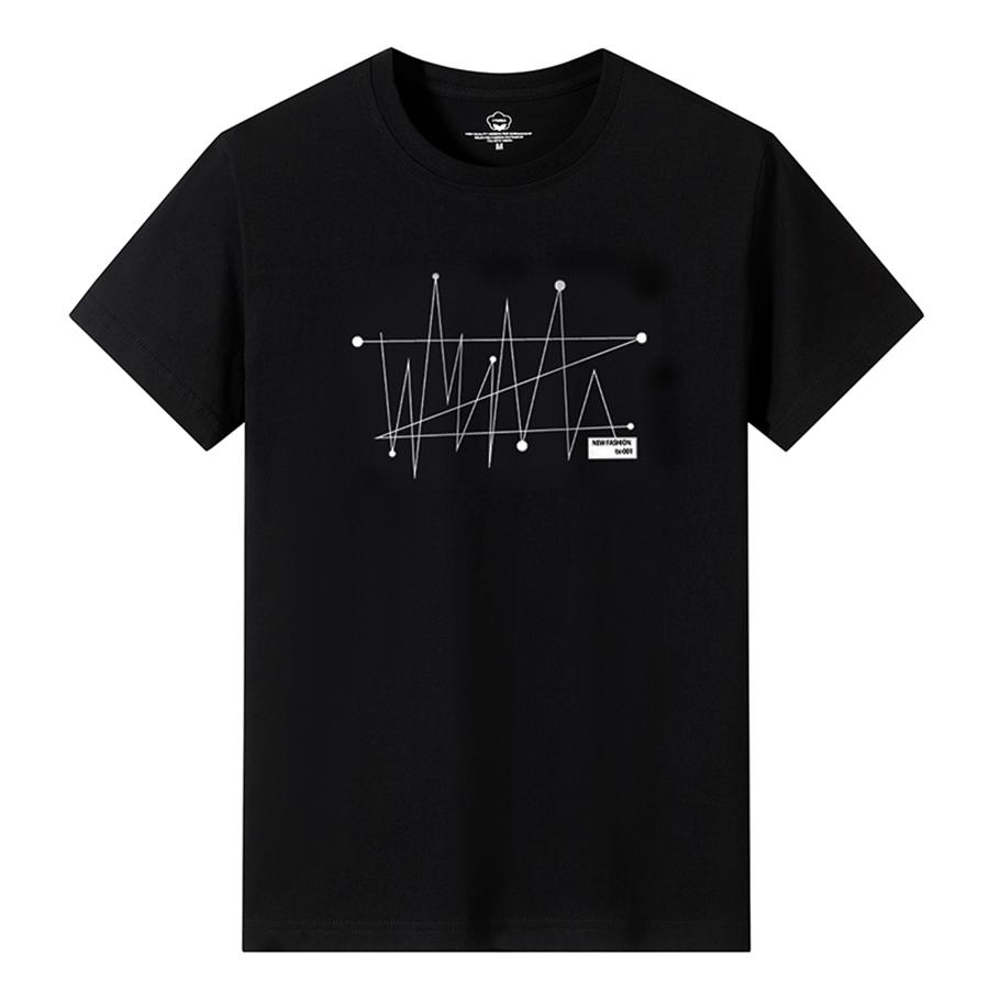 Loose Fit Summer Casual Cotton TShirt Short Sleeve Crew Neck Geometric Print Mens Top Breathable Comfortable Unisex Shirt