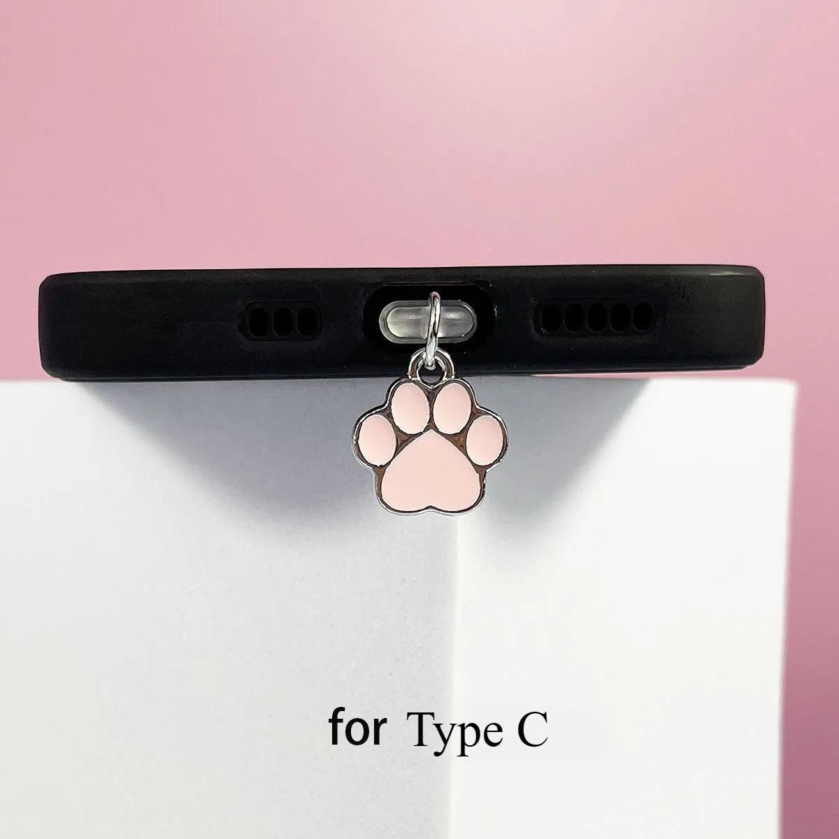 

1 шт. Кавайный мультяшный пылезащитный колпачок в виде кошачьей лапки для телефона, модный женский, для девочки, шарм в виде кошачьей лапки, милые аксессуары для телефона