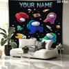 Among Us Custom Name Wall Tapestry Aesthetic Wall Hanging Printed Fabric Blanket Decorative Tapestries for Bedroom Living Room Home Decor