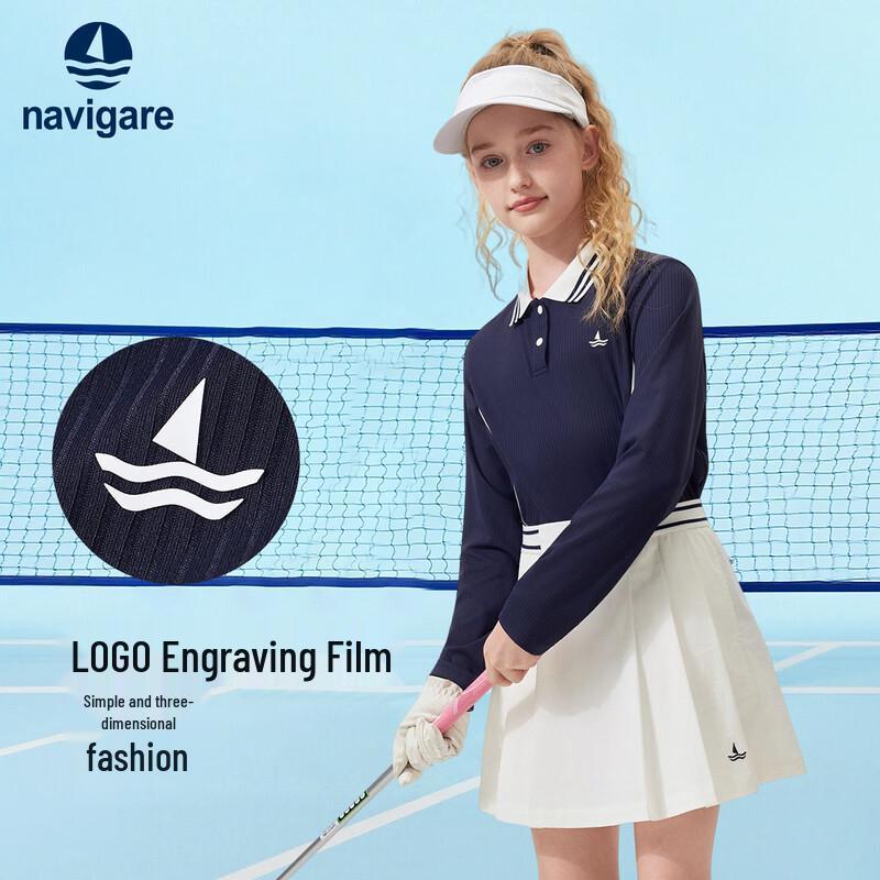 Navigare Girls' Long-Sleeve POLO Shirt