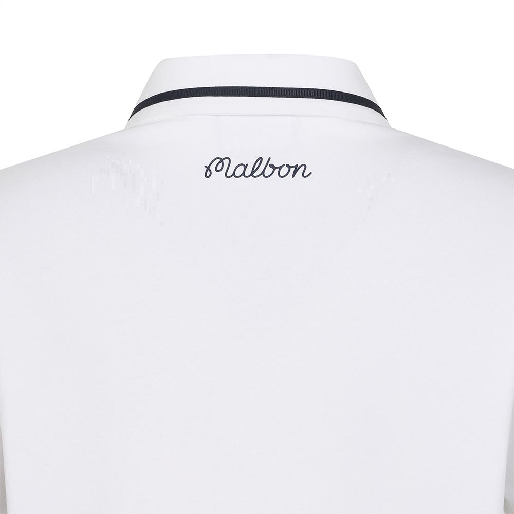 MALBON GOLF Color Tip Basic Crop T-Shirt White (Woman)