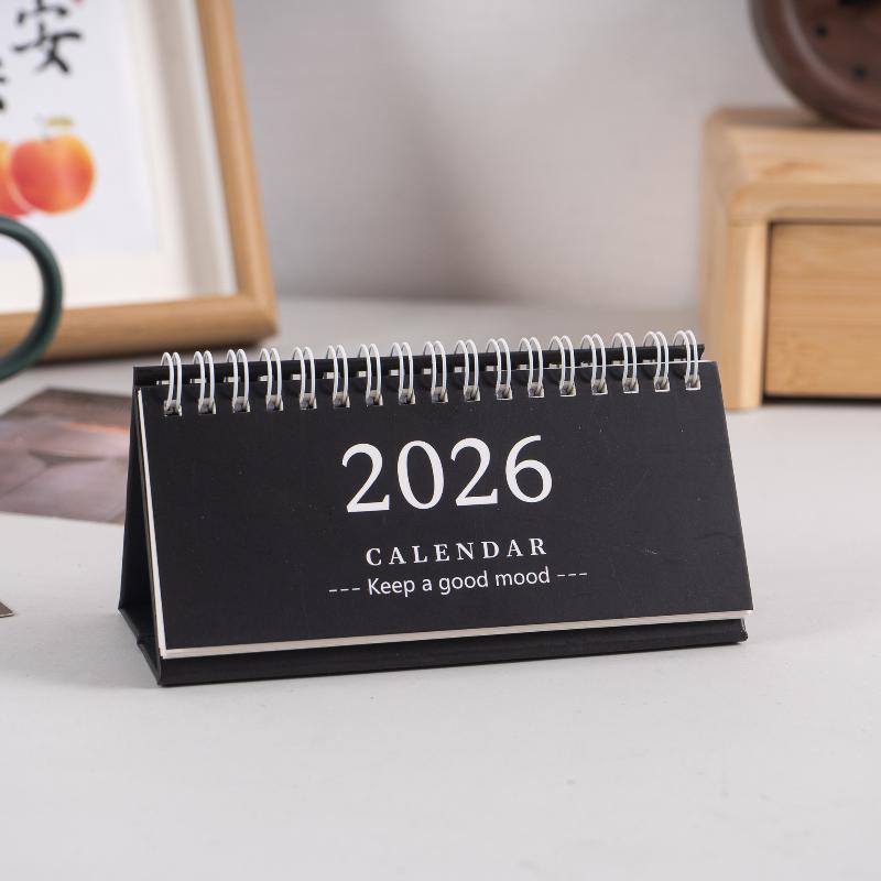 2026 Simple Style English Mini Desk Calendar Desktop Display Solid Color Portable Small Desk Calendar Desktop Decoration