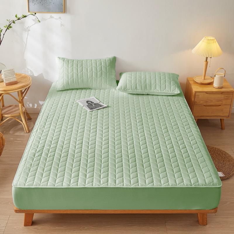 

Quilted Quilted Waterproof Fitted Sheet Bed Cover Bed Bag Non-slip Solid Color Urine Barrier Mattress Protector 120cm×200cm