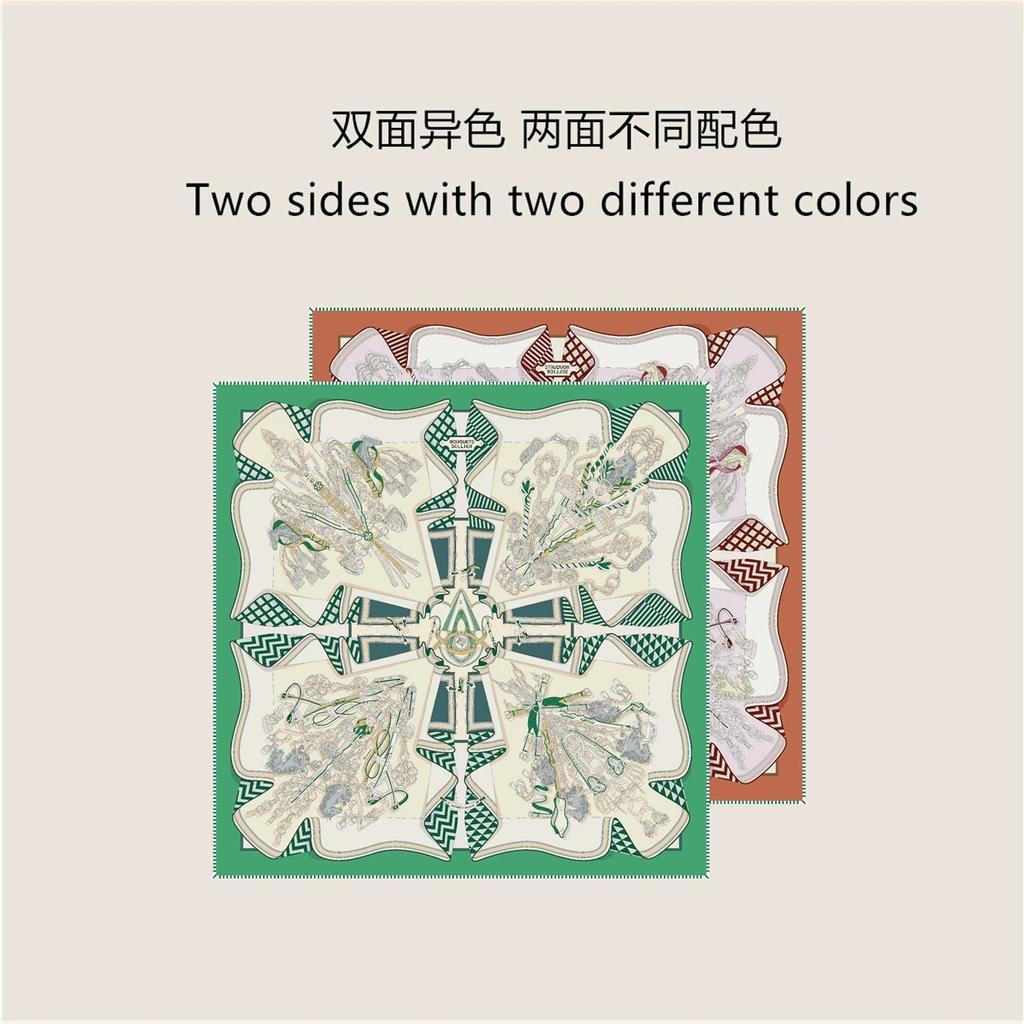70CM Handmade Double-Side Printed Imitation Silk Scarf Roll Edge Luxury Pattern High Quality Women Scarf Wraps Echarpes Foulards