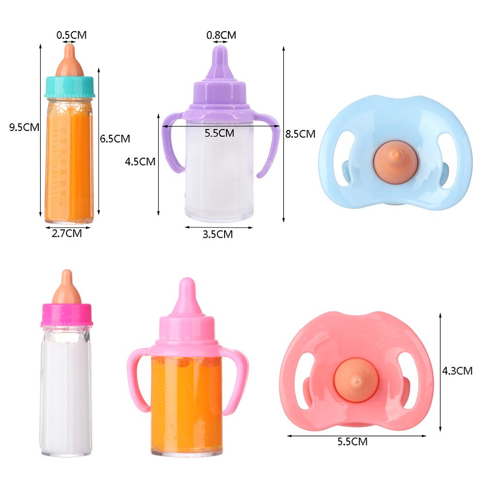 Bambole da 18 pollici Biberon Magici con Ciuccio Bavaglini Bambole Reborn Carine Biberon di Plastica con Tettarella Bottiglie per Succhi Accessori per Casa delle Bambole Giocattoli