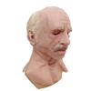 Halloween Scary Bald Old Man Mask, Simulated Grandpa Latex Headgear, Funny Masquerade Props (White-Haired Old Man)