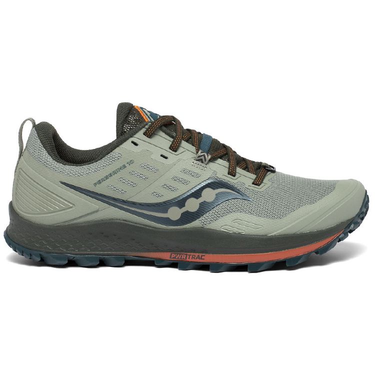 SAUCONY Peregrine 10 Cushioning Trail Running Shoes Men Sneakers Gray Orange S20556-25