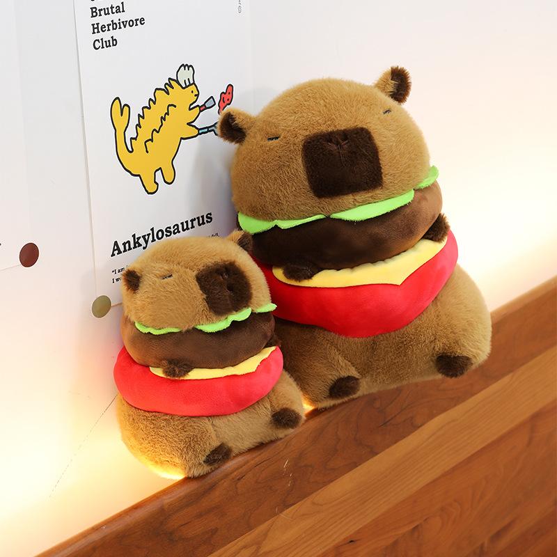Cute Kapibara Plush Toy Burger Capybara Doll Girl Children Doll Machine Doll