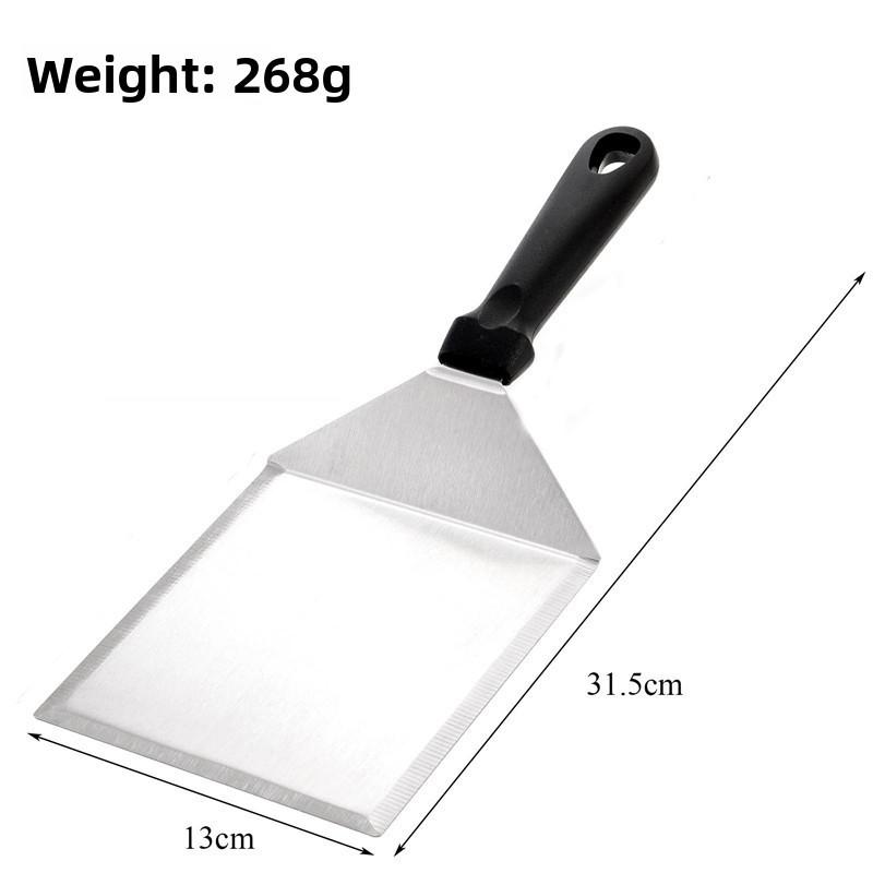 Stainless Steel Steak And Pancake Spatula With Long Handle For Home Kitchen Cooking