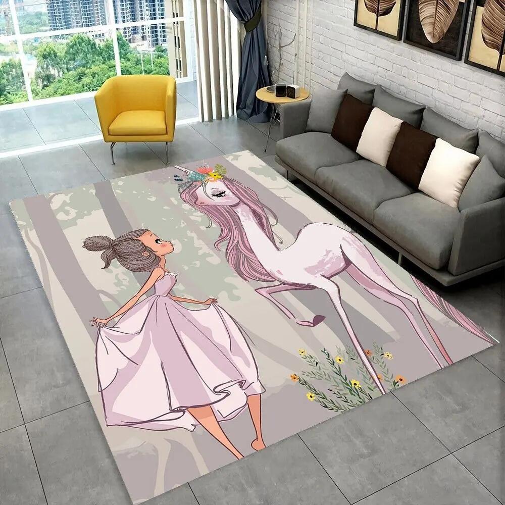 Pink Children's Hopscotch Boy and Girl Cartoon Game Carpet Kindergarten Early Education Baby Crawling Mat Non-slip Mat Home