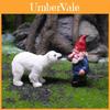 Zwerg und Eisbär Gartenminiatur Harzfigur mit kreativem Design zum Verschenken und Dekorieren