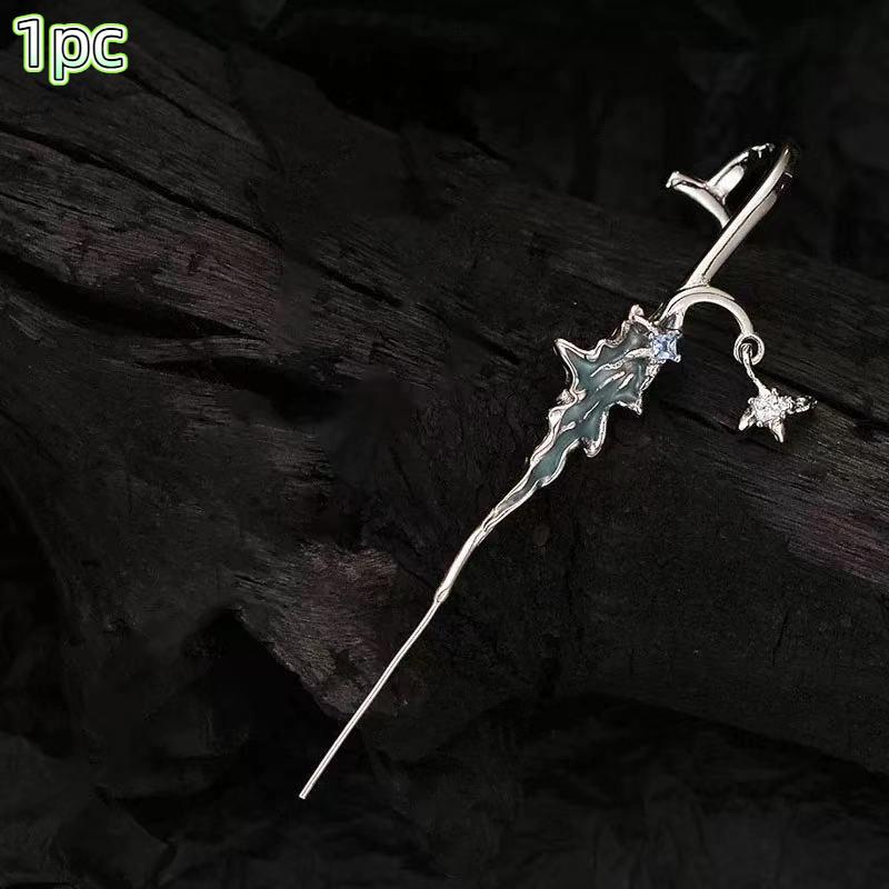 Orecchino Retro Dark Gothic Punk Croce di Rosa Spina Piercing Orecchio Unisex Borchie Gioielli Accessori