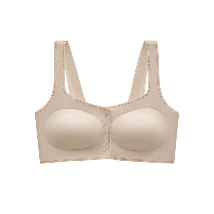 Front opening buckle Naked women's seamless gathering Lift soft support gathering Anti-sagging closing breast No steel ring bra