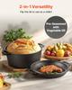 Cast Iron Dutch Oven, 2-in-1 Pre-Seasoned Pot with Skillet Lid, 4.7L Cookware Pan with Proofing Basket, Bread Baking Accessories, Bread-Oven
