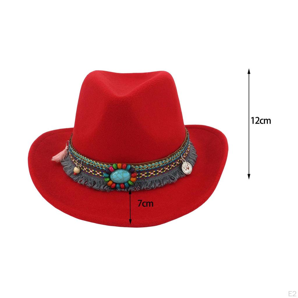 Casual Women Men Fedora Hat Western Cowboy Accessory Jazz Costumes Cowgirl Wide Brim