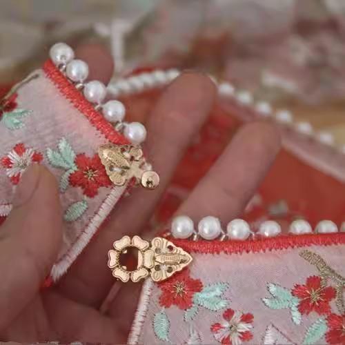 Perfect Match Colorful Cherry Cloud Shoulder Antique Hanfu Organza Embroidery Collar With False Collar Dress Skirt Collar Decoration
