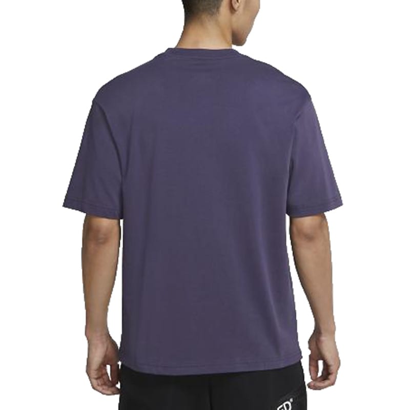 Jordan T Shirts Men's Purple Crew Neck Moderate Straight Fit CZ5182-573