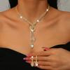 Women's Necklace Earrings Set Jewelry Zircon Temperament Wear Dress Wedding Dress Crystal Accessories