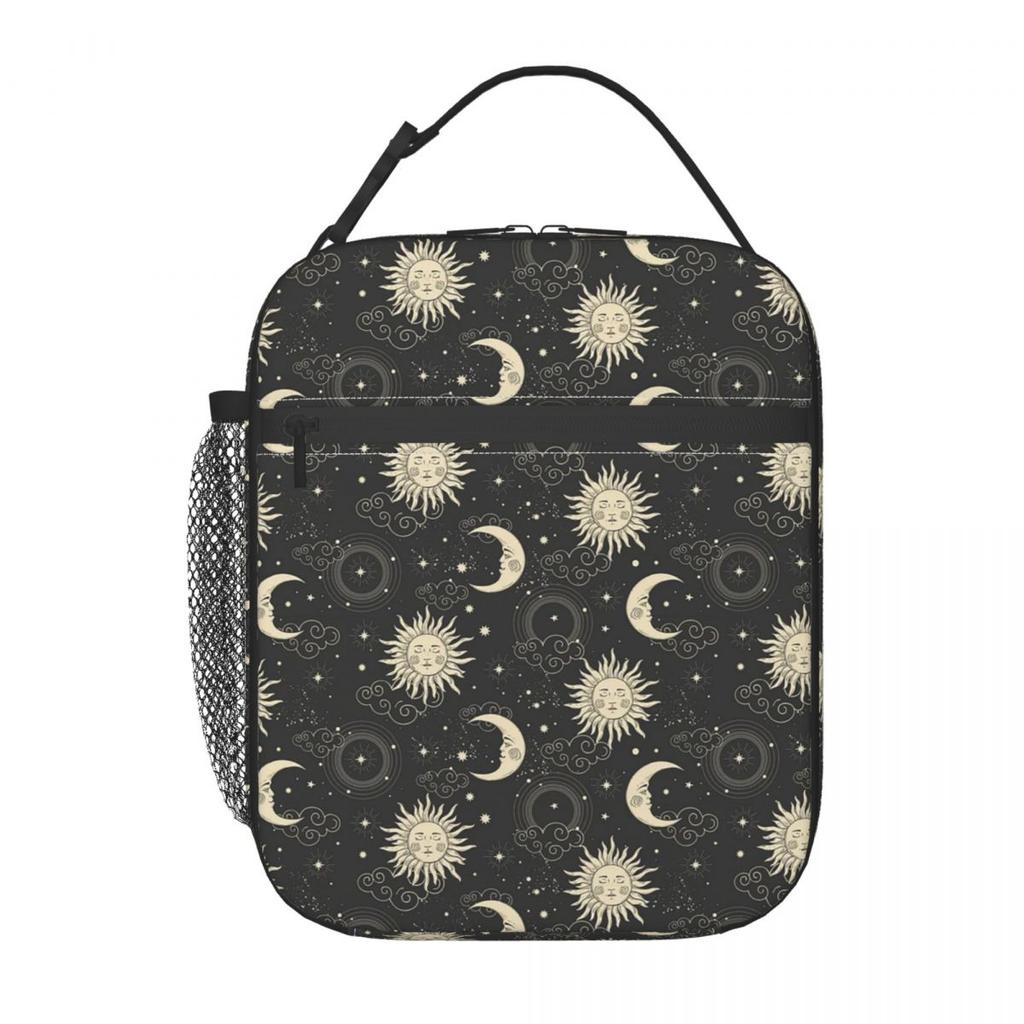 Sun And Moon Pattern Insulated Lunch Bag for Women Children Leakproof Food Boxes Thermal Lunch Box Tote