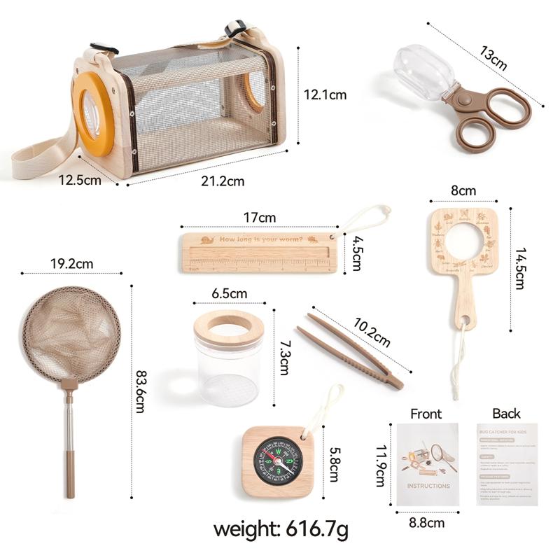 Kind Buiten Ontdekkingsreiziger Set Insect Blad Cognitieve Verkenning Speelgoed Kind Houten Wildernis Avontuur Spel Set Montessori Speelgoed Baby Cadeau