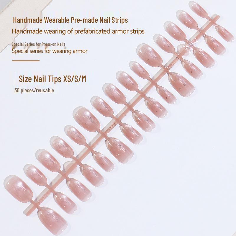 Trendy Cat Eye Handmade Press-On Nail Tips: Pure, Sexy, and Simple Design