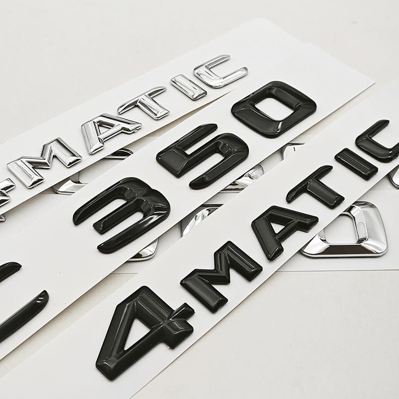 3D ABS Car Letters Logo C300 C350 4MATIC Rear Trunk Badge Sticker Decals For Mercedes Benz C Class C300 C350 W205 Tail Marking