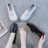 Women's 2025 Summer Soft Leather Loafers - Versatile, Genuine Leather Flats for Nurses, Students, and Pregnant Women.