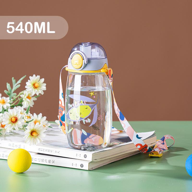 

540 мл симпатичная детская бутылка для воды с трубочкой без BPA герметичная наружная портативная детская чашка школьная бутылка для воды для детей фиолетовый