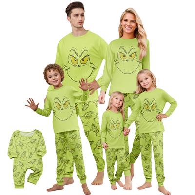 Tisk roztomilá rodinná sada pyžam, domácí oblečení, rodinná sada dlouhý rukáv top kalhoty