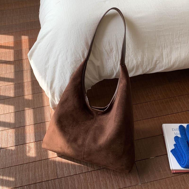 Casual Commuting Large-capacity Suede Bag Women's 2025 New Autumn Shoulder Simple Shoulder Bag Tote Bag