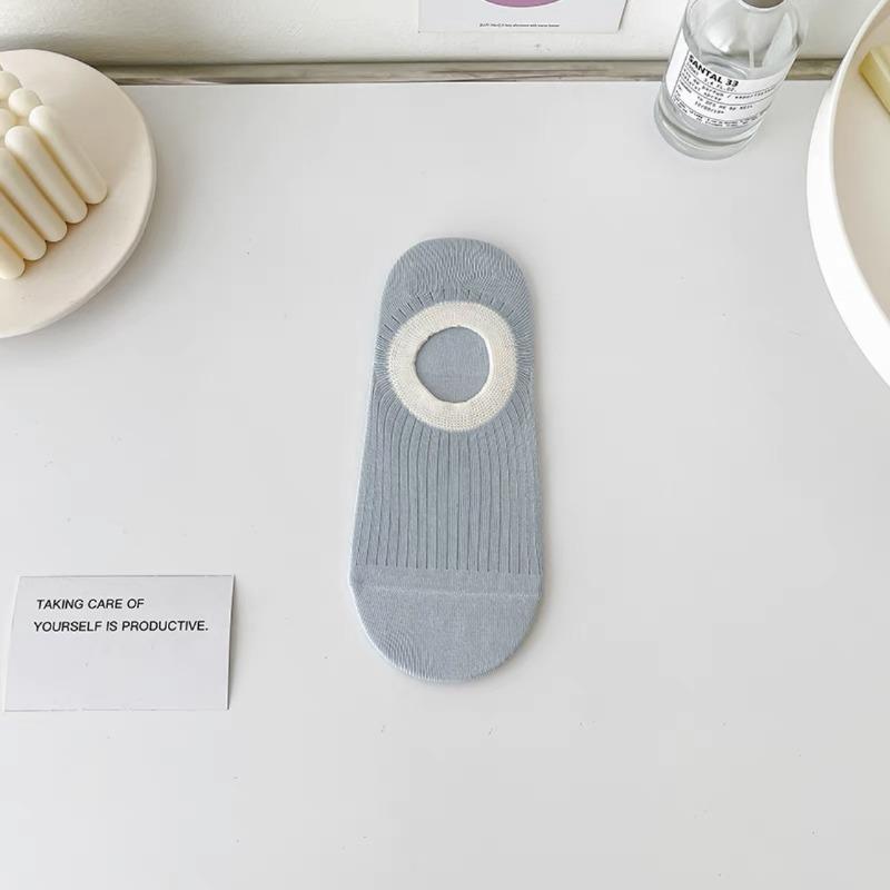 5 Pairs of Pure Cotton Boneless Sweat Absorbing Silicone Anti Slip Shallow Mouth Invisible Boat Socks for Women In Summer