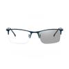 Fashionable Business Semi-Rimmed Photochromic Myopia Glasses Openwork Temple Unisex Eyeglasses 0 To -4.0