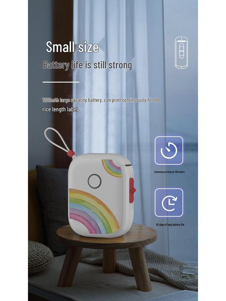 Yin Xiaoqian P12 Mini Bluetooth Impressora Térmica de Etiquetas - Portátil, Fofa, Impressora de Mão para Uso Doméstico