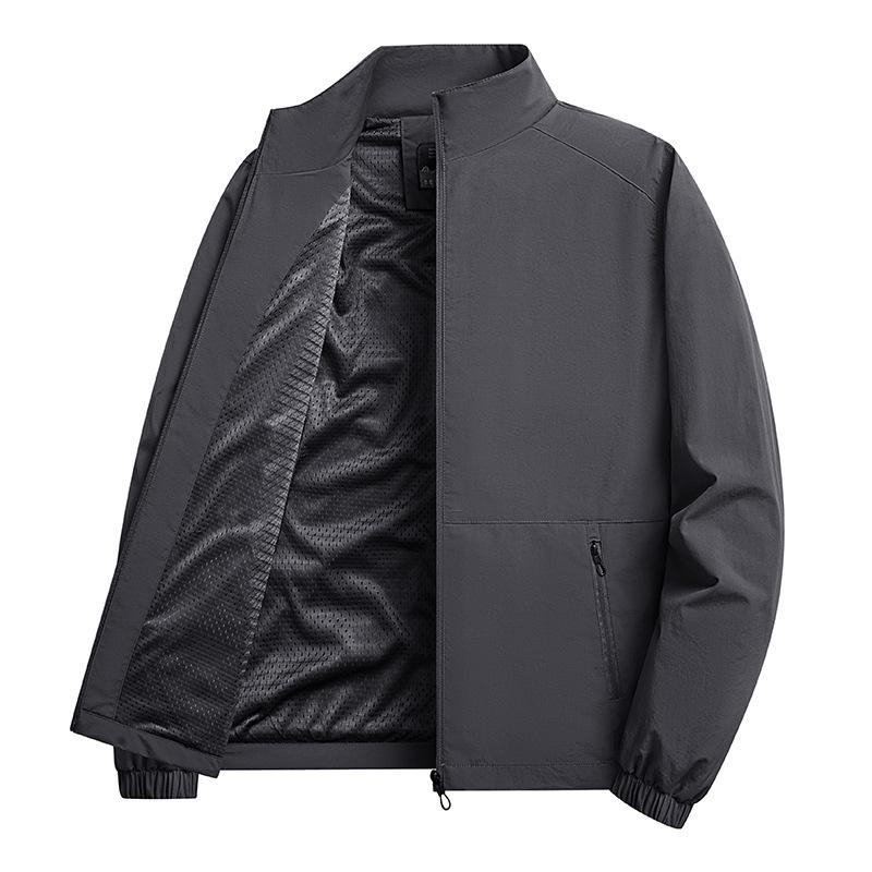 2024 Autumn Men's Outdoor Casual Jacket for Middle-Aged & Elderly with Stand-Up Collar
