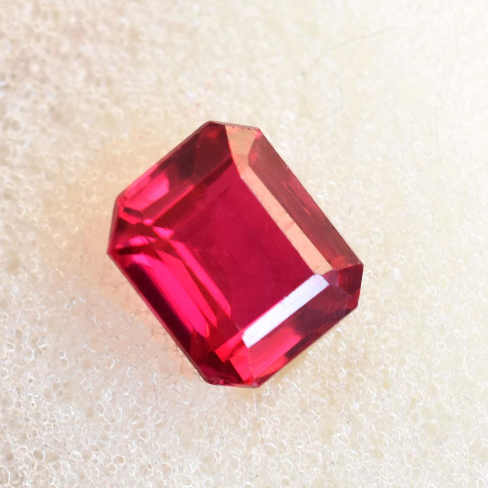 Natural Red Ruby Loose Gemstone Bloody 3 Ct Emerald Shape for Jewelry Making and Gem Collections