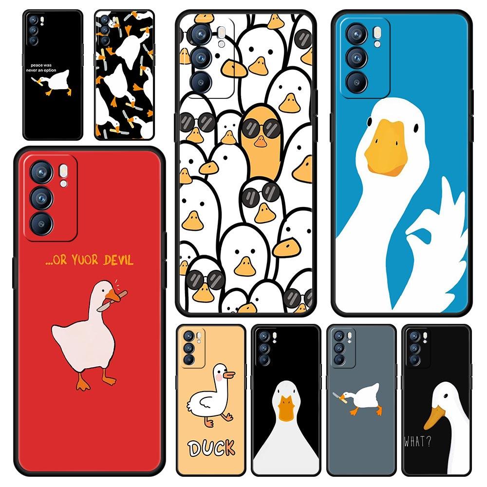 

Чехол для игрового телефона с милым гусиной уткой для Oppo A54 A53 A52 A9 2020 A15 A95 A16 A76 A74 A12 Find X5 SE Reno6 Pro Plus 5G Oppo A54 5G