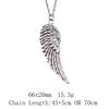 Vintage Angel Wing Pendant Necklace Alloy Feather Guardian Charm Necklaces Blessing Jewelry Gift For Making
