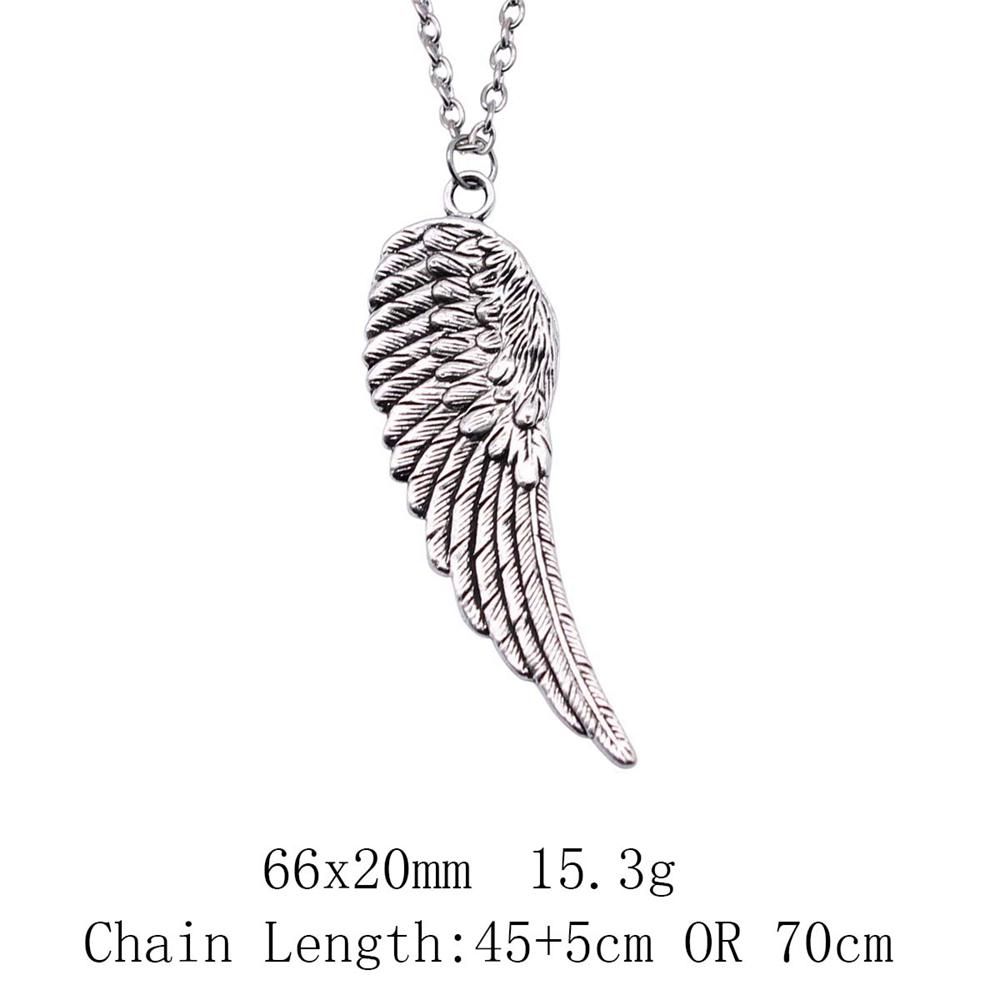 Vintage Angel Wing Pendant Necklace Alloy Feather Guardian Charm Necklaces Blessing Jewelry Gift For Making