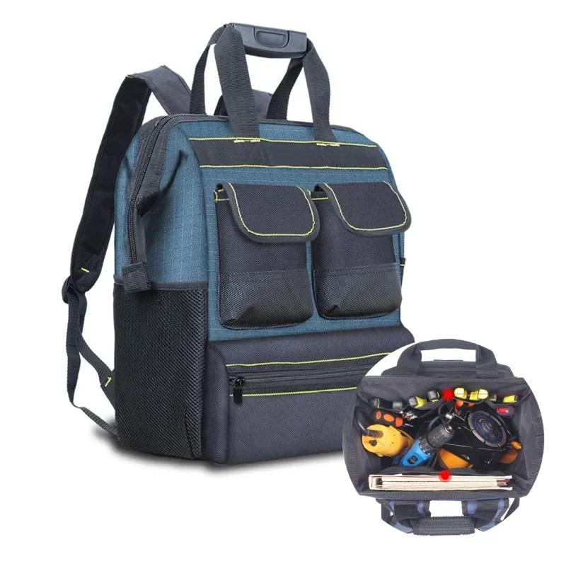 Shoulder Tool Backpack Canvas Electrician Tool Bag Large Capacity Multifunctional Durable Repair Backpack Packaging Tool Bag