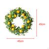 Lemon Artificial Wreath Front Door Rustic Realistic Wall Hanging Ornament Spring Summer