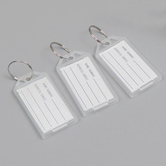 50Pcs Key Tags Bright Colors Plastic Waterproof Writable Hotel Key Organizer with Detachable Metal Rings Crack-resistant Key Labels Hotel Office Key