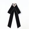 Korean Retro Bow Tie & Pearl Brooch - Women's Uniform Accessory
