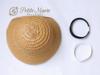 [Petite Marie] 13 DD MDD Compatible (DDH-01~10 Compatible) Bucket Hat Straw Hat Beige with Black and White Ribbon 9-10 Inch 40cm 60cm Doll BJD Doll