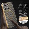 For Motorola Moto G86 5G Phone Case Carbon Fiber Textured Electroplated TPU Back Cover